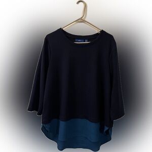 Apt. 9 Elegant Black 3/4 Sleeve Blouse A